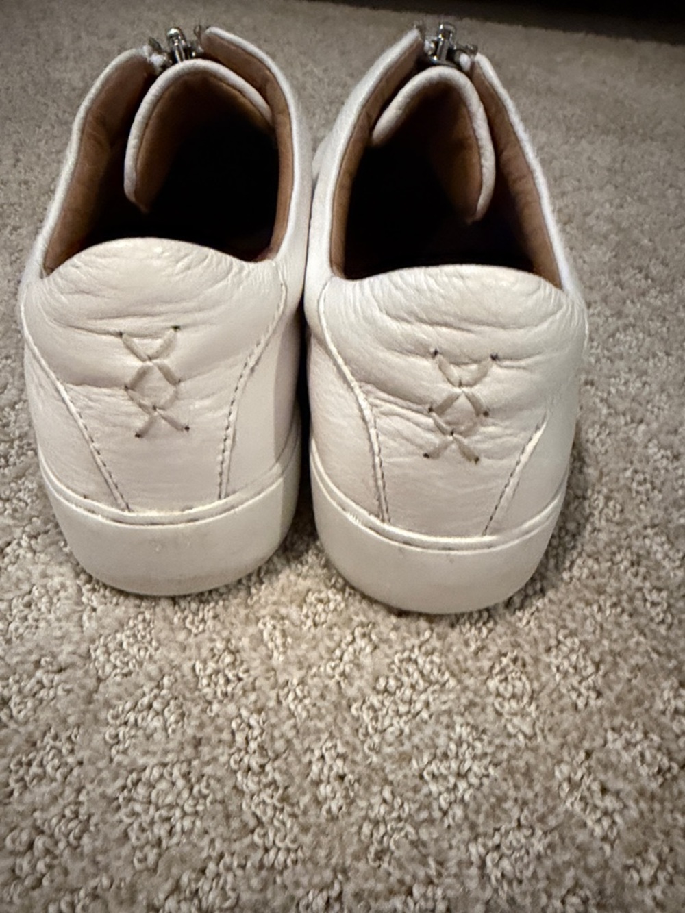 Frye White Leather Lena Zip Platform Sneaker - Picture 5 of 9
